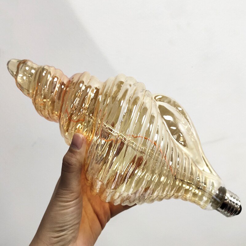 Ampoule industrielle Edison avec coquillage de mer géant - Style Industriel.co