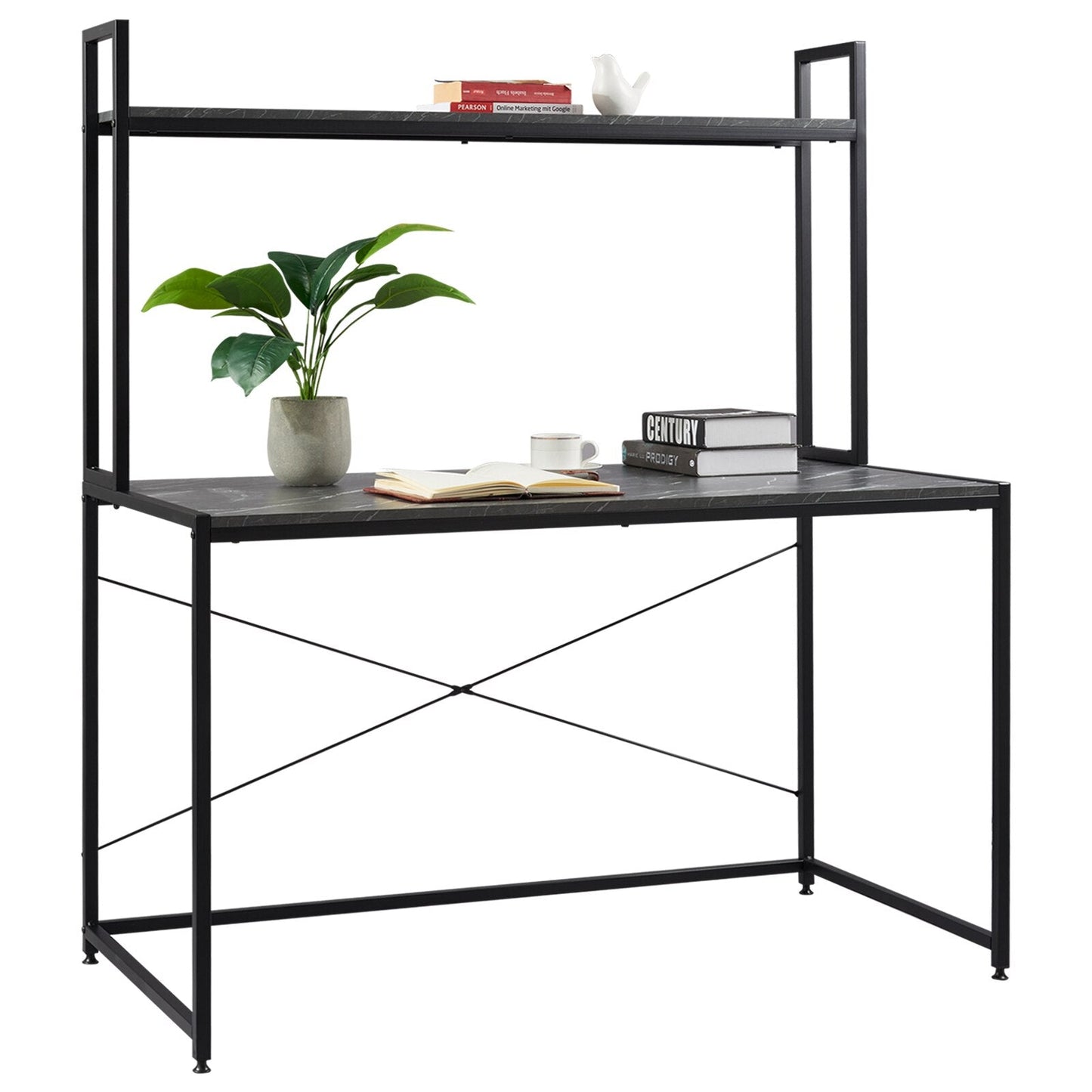Bureau Industriel avec Plateau en Bois ou Marbre et Structure en Métal - Style Industriel.co