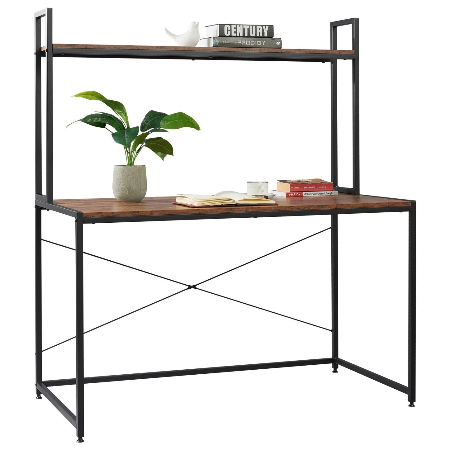Bureau Industriel avec Plateau en Bois ou Marbre et Structure en Métal - Style Industriel.co