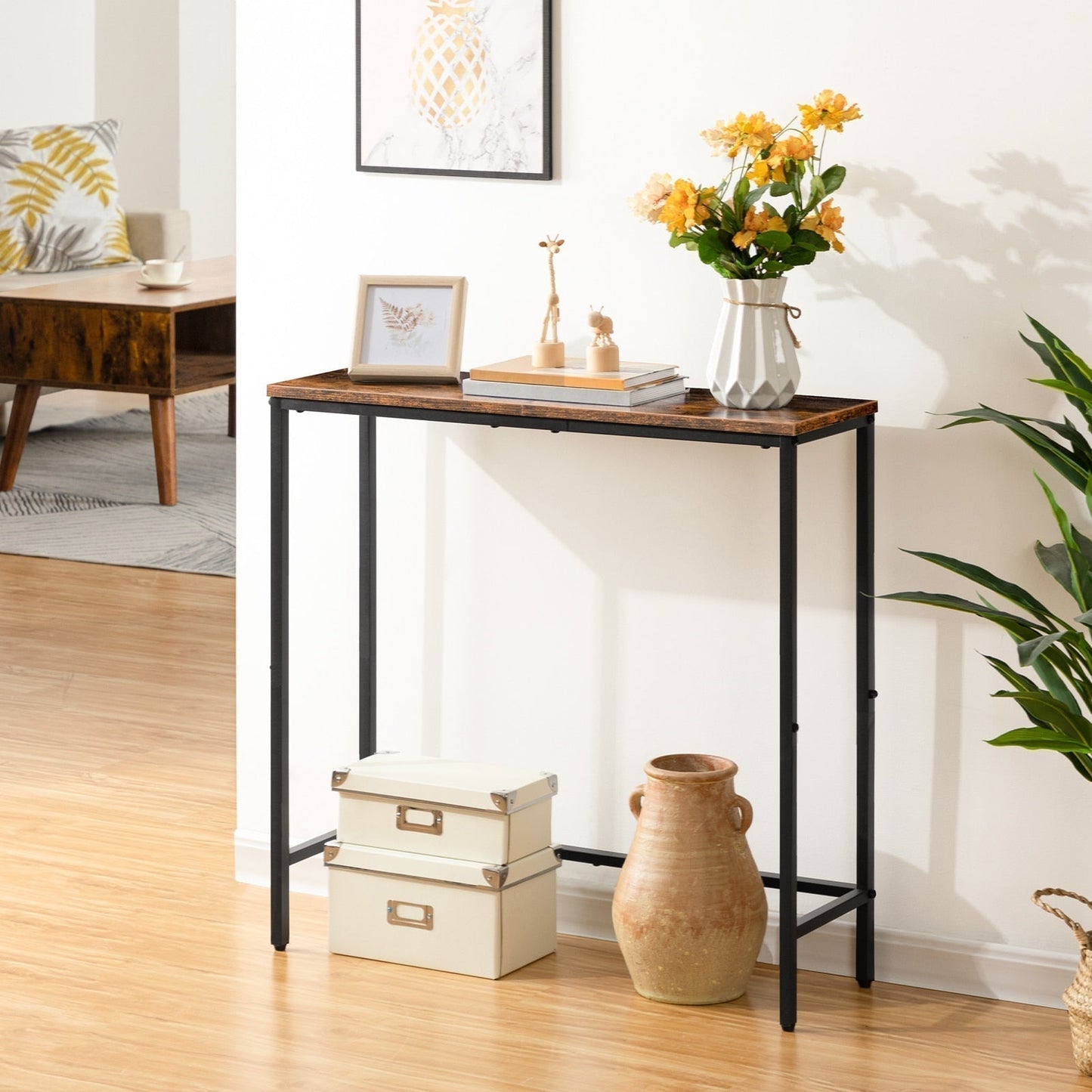 Console Style Industriel Bois et Acier - Style Industriel.co