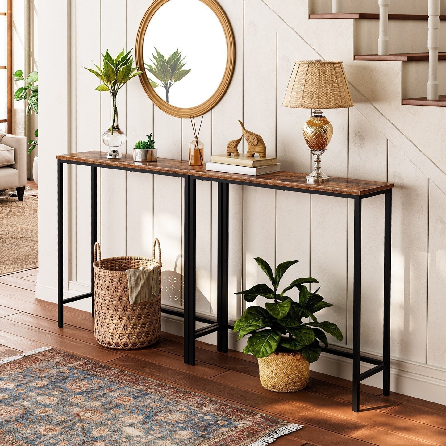 Console Style Industriel Bois et Acier - Style Industriel.co