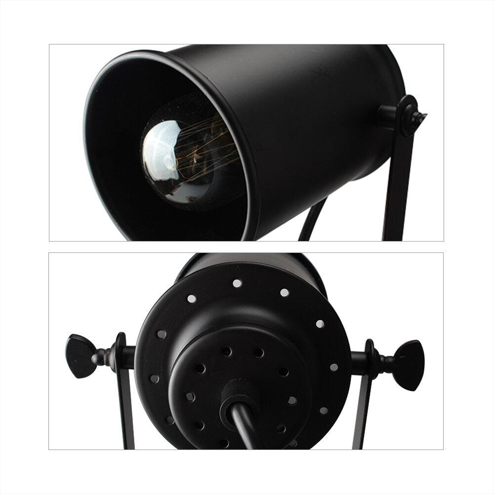 Lampe de Chevet Industrielle Trépied Bois - Style Industriel.co