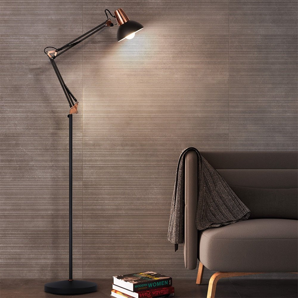 Lampe Industrielle sur Pied Articulable - Style Industriel.co
