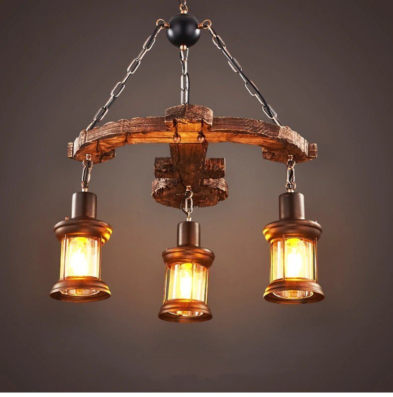 Lustre Industriel Ancre de Bateau en Bois - Style Industriel.co