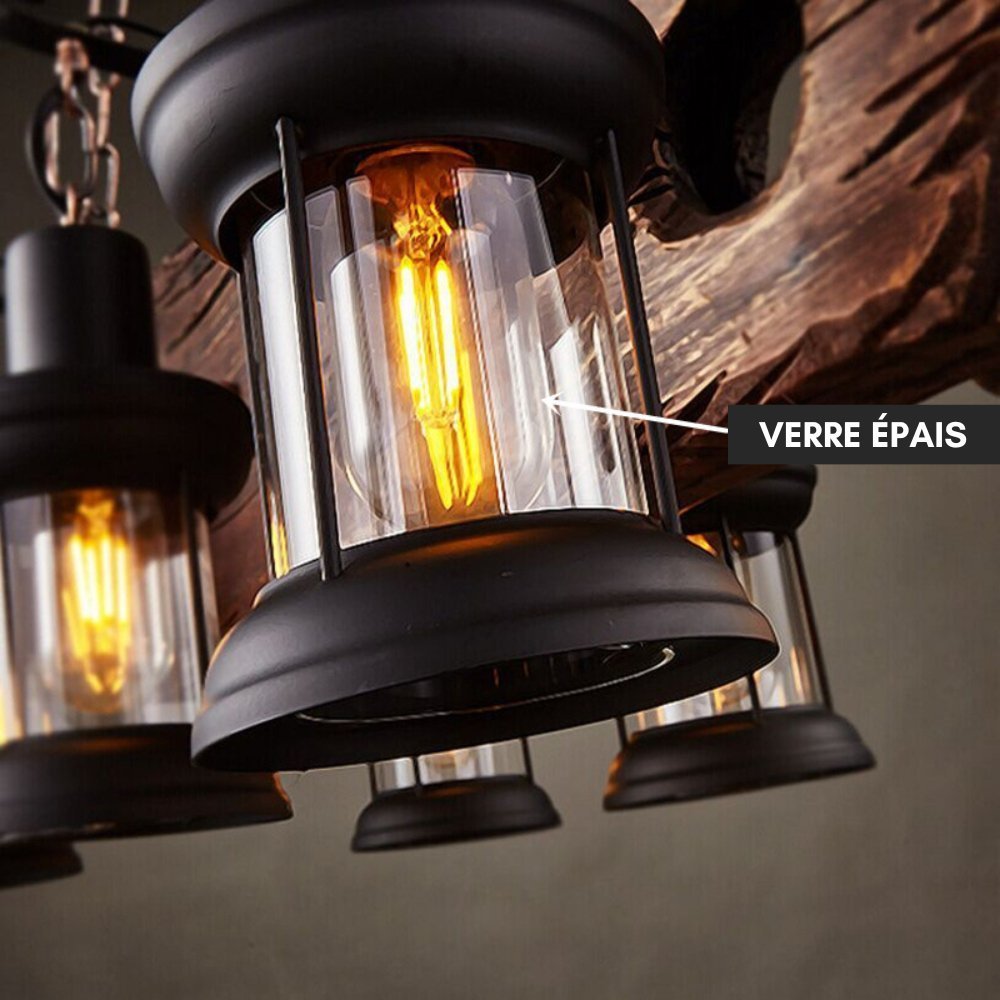 Lustre Industriel Bois En Forme De Bateau - Style Industriel.co