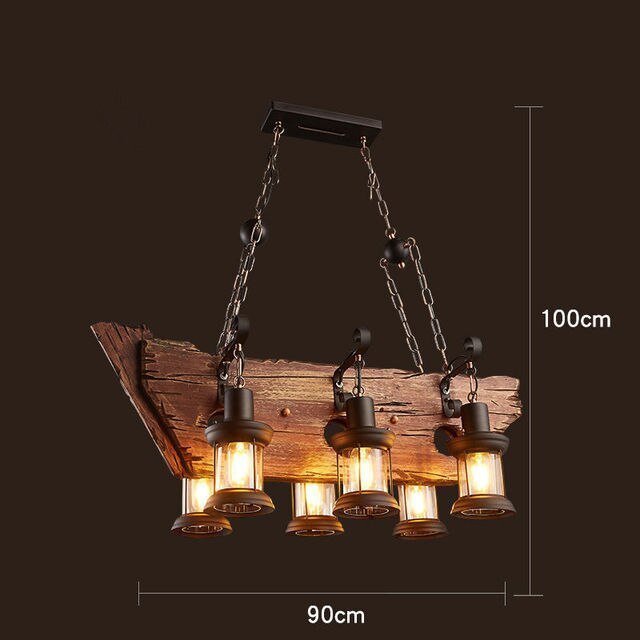 Lustre Industriel Bois En Forme De Bateau - Style Industriel.co