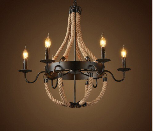 Lustre Industriel Chandelier Métal & Cordes - Style Industriel.co
