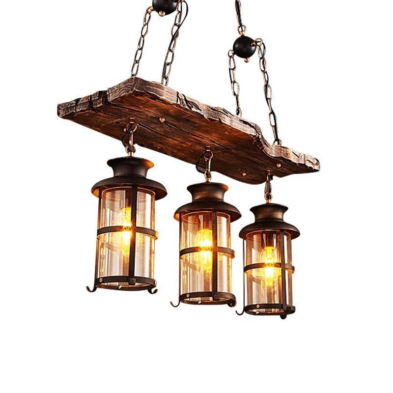 Lustre Industriel Planche de Bois - Style Industriel.co