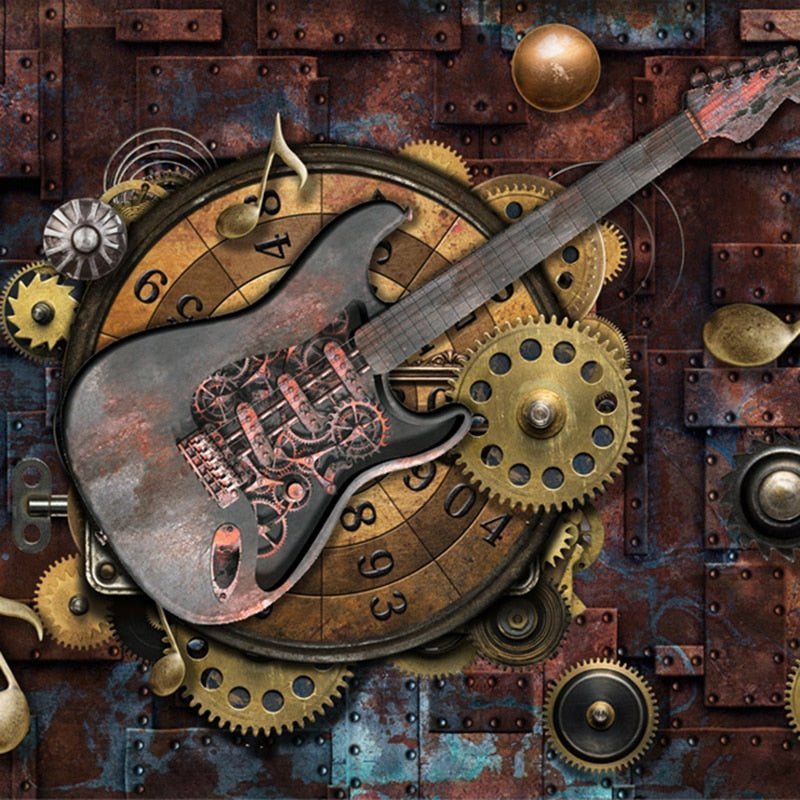 Papier peint industriel "Guitare Électrique" - Style Industriel.co