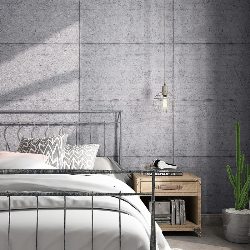 Papier Peint Style Industriel "Blocs Béton Gris" - Style Industriel.co