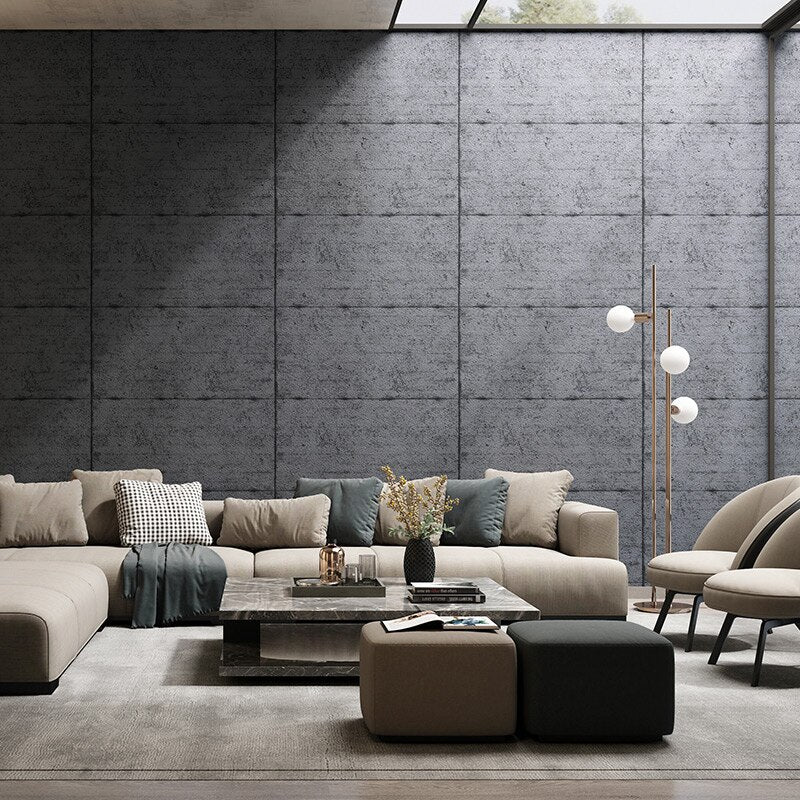 Papier Peint Style Industriel "Blocs Béton Gris" - Style Industriel.co