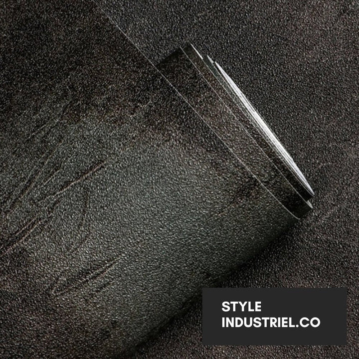 Papier Peint Style Industriel "Ciment Noir" - Style Industriel.co