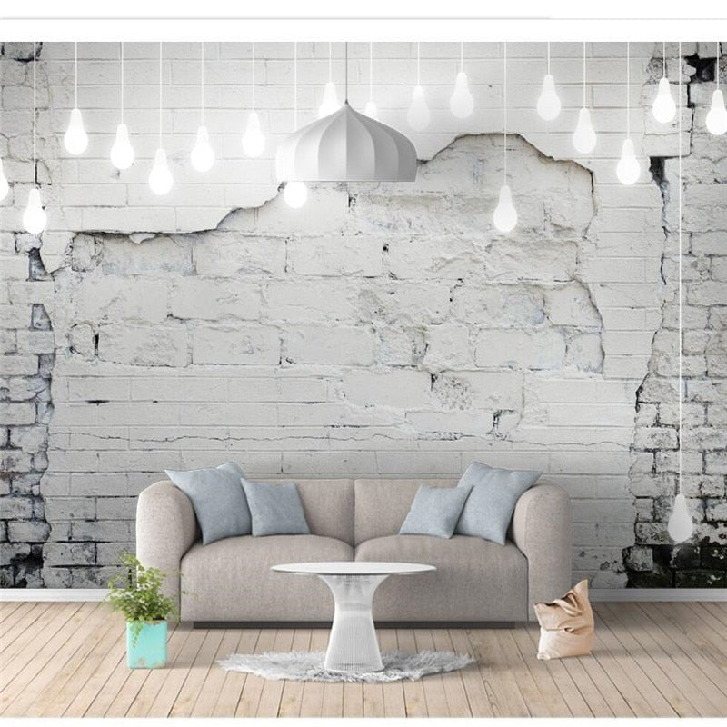 Papier Peint Style Industriel "Parpaings Blancs" - Style Industriel.co
