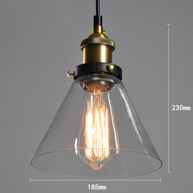 Suspension Industrielle Verre Conique Transparent - Style Industriel.co