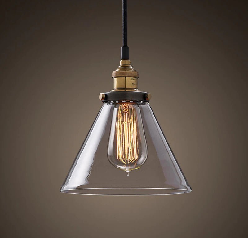 Suspension Industrielle Verre Conique Transparent - Style Industriel.co