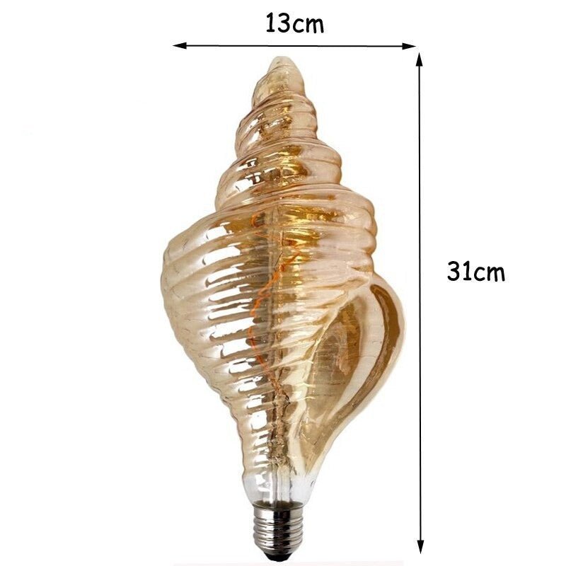 Ampoule industrielle Edison avec coquillage de mer géant - Style Industriel.co