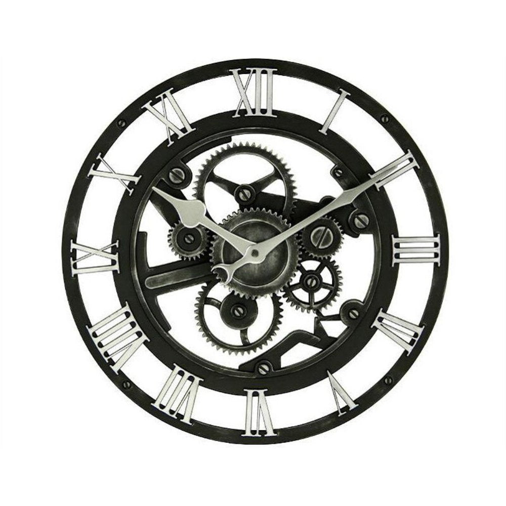 Horloge Industrielle à Rouages Métalliques - Style Industriel.co