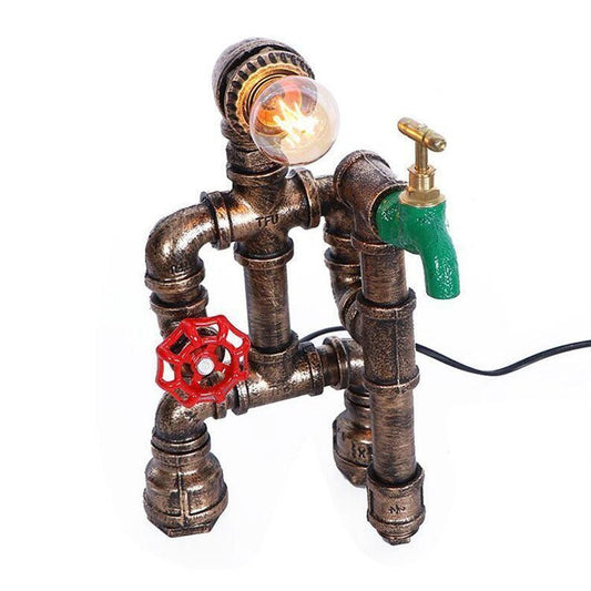 Lampe de Chevet Industrielle Bonhomme en Tuyaux - Style Industriel.co