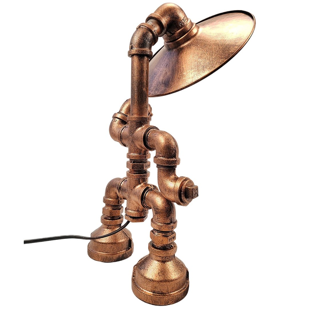 Lampe de Chevet Industrielle Robot Cuivré - Style Industriel.co
