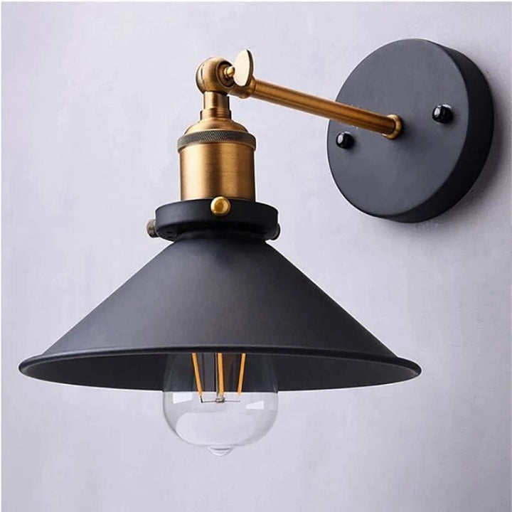 Lampe de Chevet Murale Industrielle Design Noire & Or - Style Industriel.co