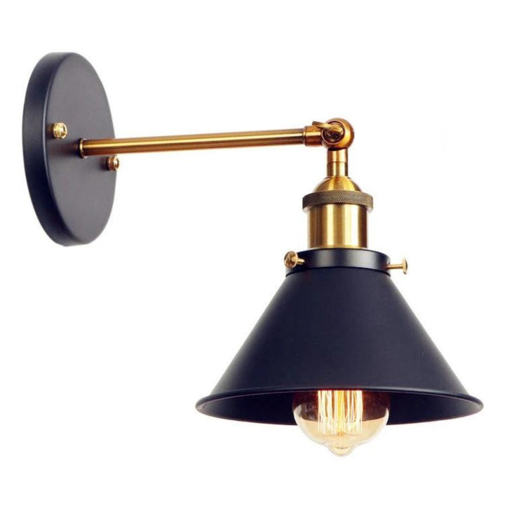 Lampe de Chevet Murale Industrielle Design Noire & Or - Style Industriel.co