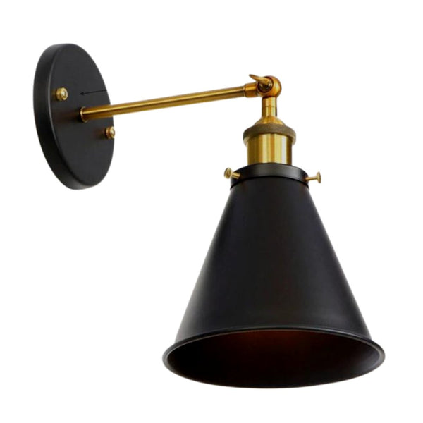 Lampe de Chevet Murale Industrielle Noire & Or - Style Industriel.co