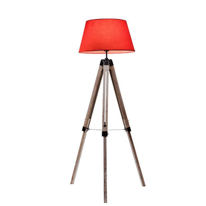 Lampe Industrielle sur Trépied Abat Jour Rouge - Style Industriel.co