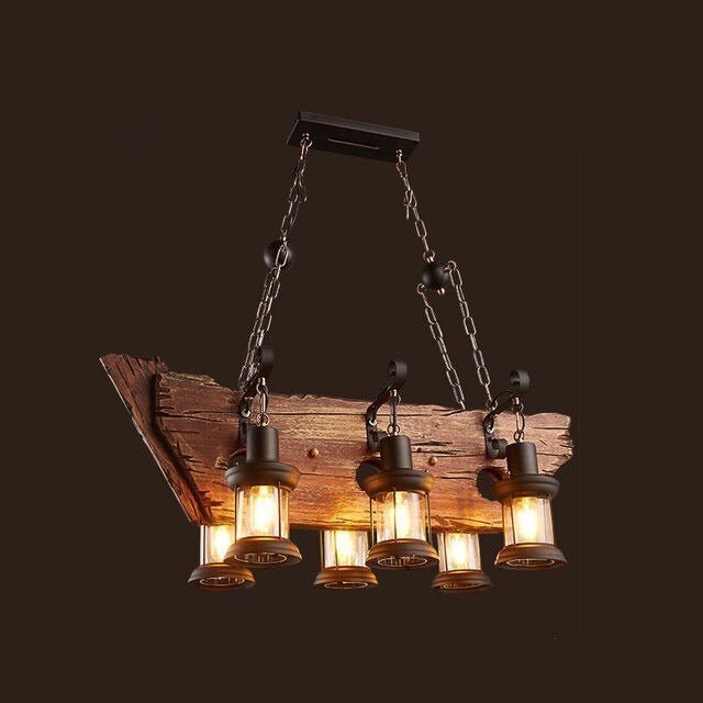 Lustre Industriel Bois En Forme De Bateau - Style Industriel.co