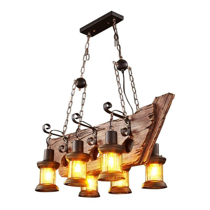 Lustre Industriel Bois En Forme De Bateau - Style Industriel.co