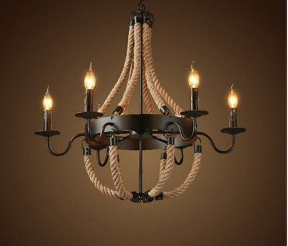 Lustre Industriel Chandelier Métal & Cordes - Style Industriel.co