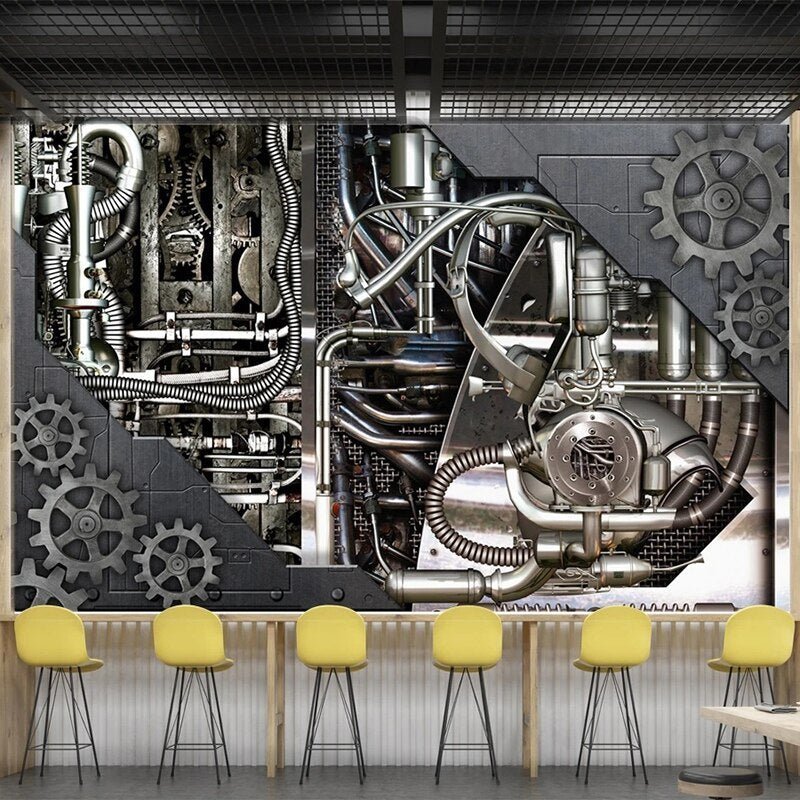 Papier peint industriel Machines et Fabrication - Style Industriel.co