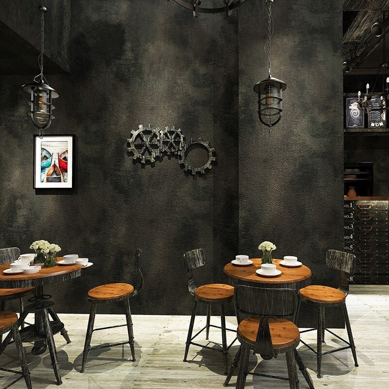 Papier Peint Style Industriel "Ciment Noir" - Style Industriel.co