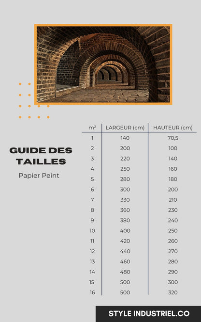 Papier Peint Style Industriel "Tunnel en Briques" - Style Industriel.co