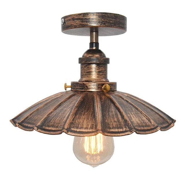 Plafonnier Industriel Abat Jour Vintage Bronze - Style Industriel.co