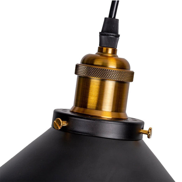 Plafonnier Industriel Noir à 3 Ampoules (Support Circulaire) - Style Industriel.co