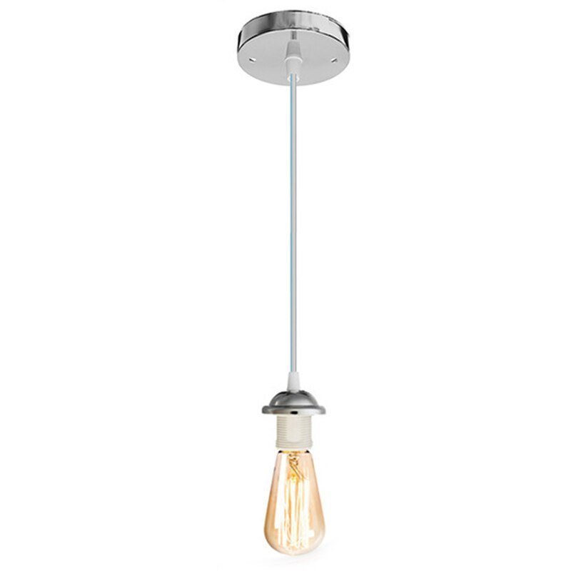 Suspension Industrielle Argentée Ampoule Nue - Style Industriel.co