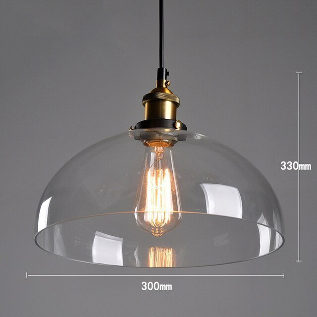 Suspension Industrielle Cloche Verre Transparent - Style Industriel.co