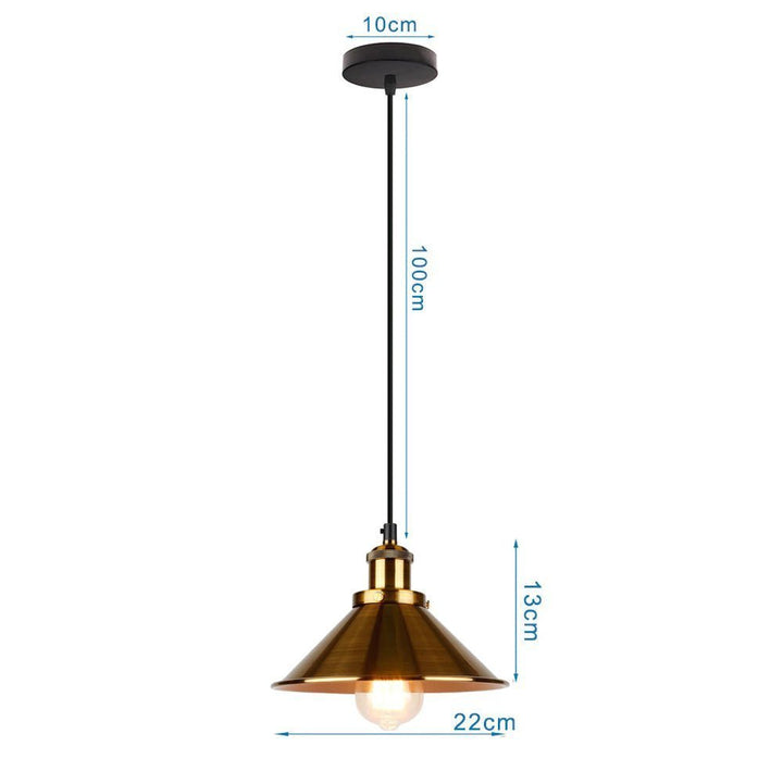 Suspension Industrielle Conique Dorée - Style Industriel.co