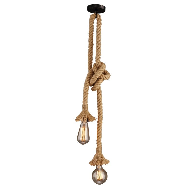 Suspension Industrielle Corde Double Ampoule - Style Industriel.co