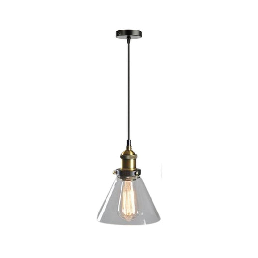Suspension Industrielle Verre Conique Transparent - Style Industriel.co