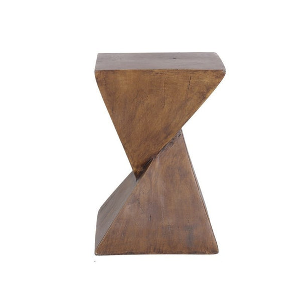 Table d'appoint industrielle en bois double triangle - Style Industriel.co